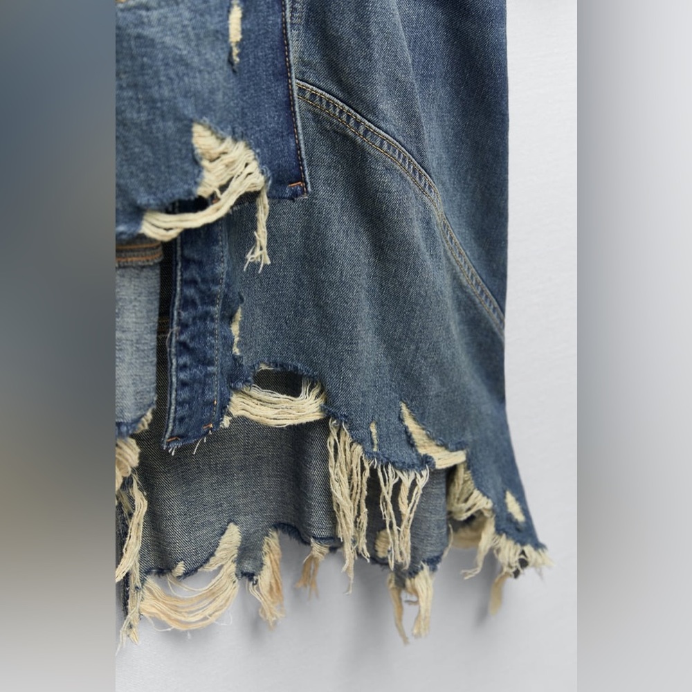 Zara Ripped Denim Jacket Dress - Picture 14 of 15